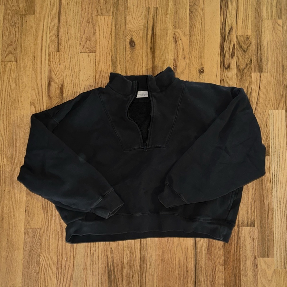 ESSENTIALS Fear of God Half Zip pullover in Black size XXL